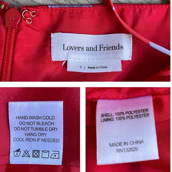 Lovers+ Friends Kamala Floral Print Mini Dress Red/Lilac Color Zipper Back SZ S - Picture 11 of 15